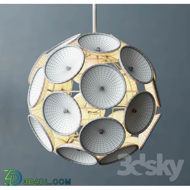 West elm Glass Disc Round Pendant Pendant light 3D Models