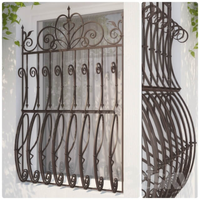 Other architectural elements Wrought iron window grille customized