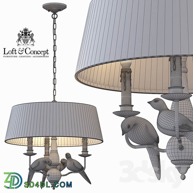 Suspension Norman Bird Chandelier Round Pendant light 3D Models