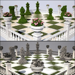 Chess flowerbed 3D Models 