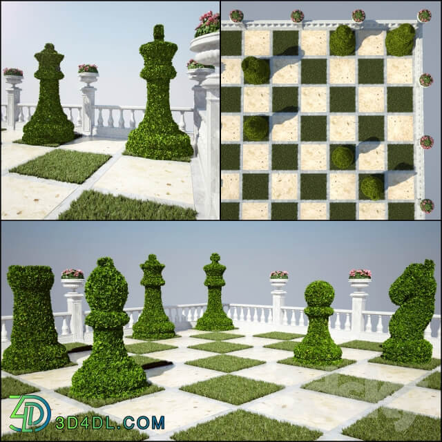 Chess flowerbed 3D Models