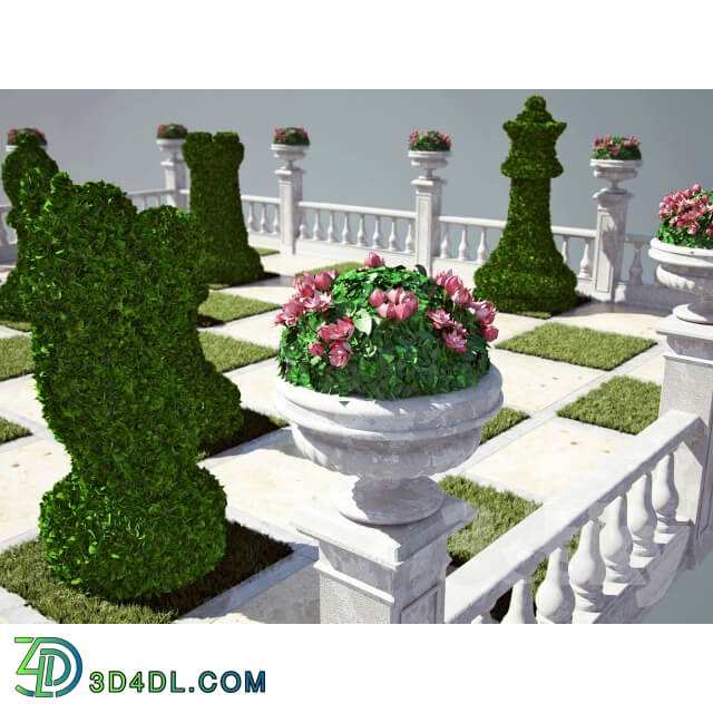 Chess flowerbed 3D Models