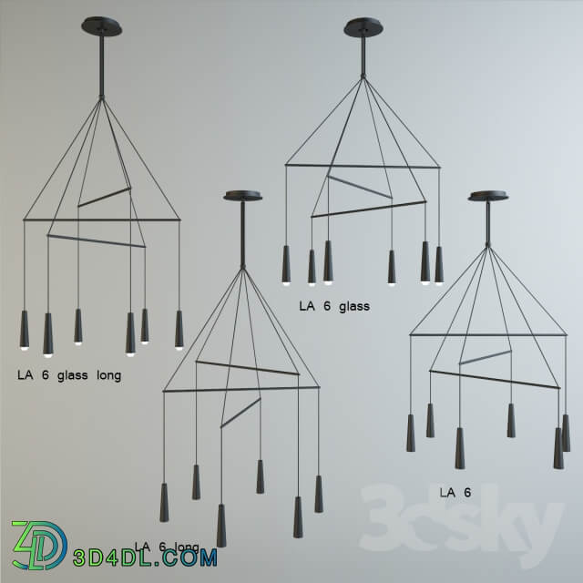 Lamps Morosini Mikado LA 6 Pendant light 3D Models