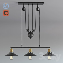 Vintage Loft Industrial LED American Country pulley pendant light 