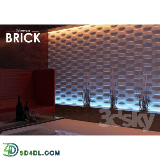 Brick 3d plaster panel