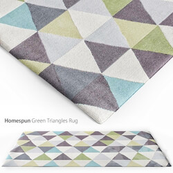 Homespun Green Triangles Rug 