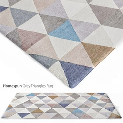 Homespun Grey Triangles Rug 