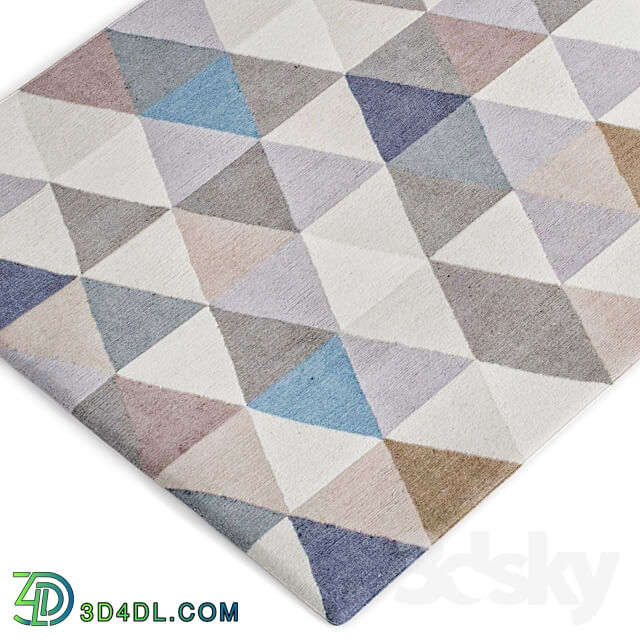 Homespun Grey Triangles Rug