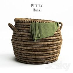 Pottery barn Lexine Round Lidded Basket 