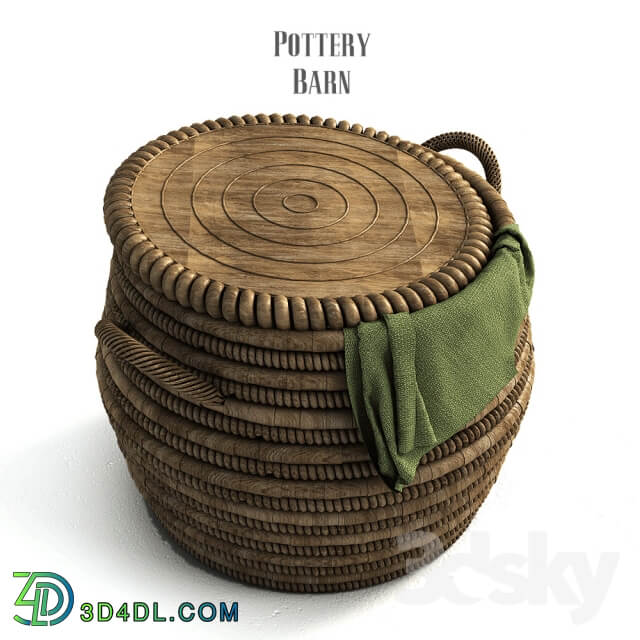 Pottery barn Lexine Round Lidded Basket