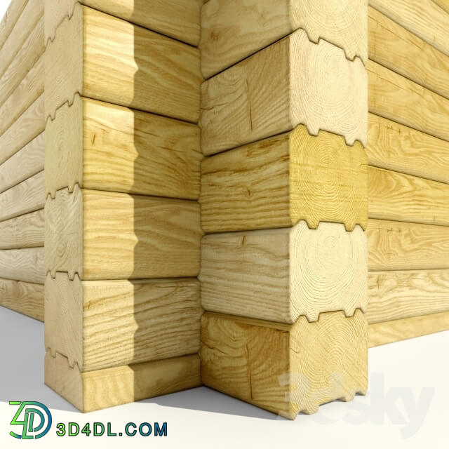 Timber for wood houses 3D Models