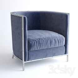 Bernhardt Luella Blue Velvet Chair 