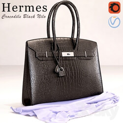 Other decorative objects Bag Hermes Black Crocodile Birkin Bag 