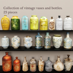 Collection vases and bottles. 23 pieces 