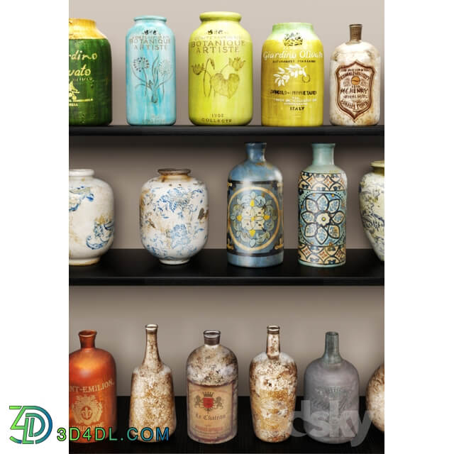 Collection vases and bottles. 23 pieces