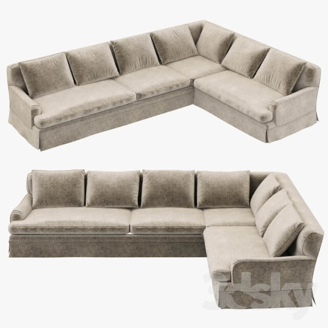 Restoration Hardware Belgian Classic Roll Arm Slipcovered Right Arm L Sectional