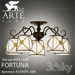 Chandelier Arte Lamp Fortuna A5495PL 5BR Pendant light 3D Models 