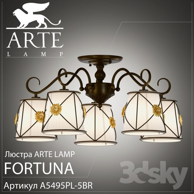 Chandelier Arte Lamp Fortuna A5495PL 5BR Pendant light 3D Models