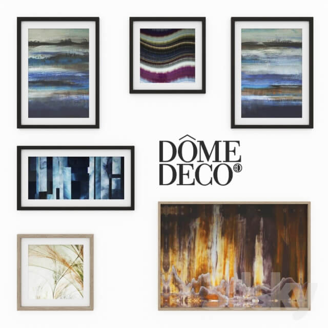Dome deco set of paintings