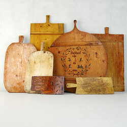 Antique Cutting Boards and Knife 