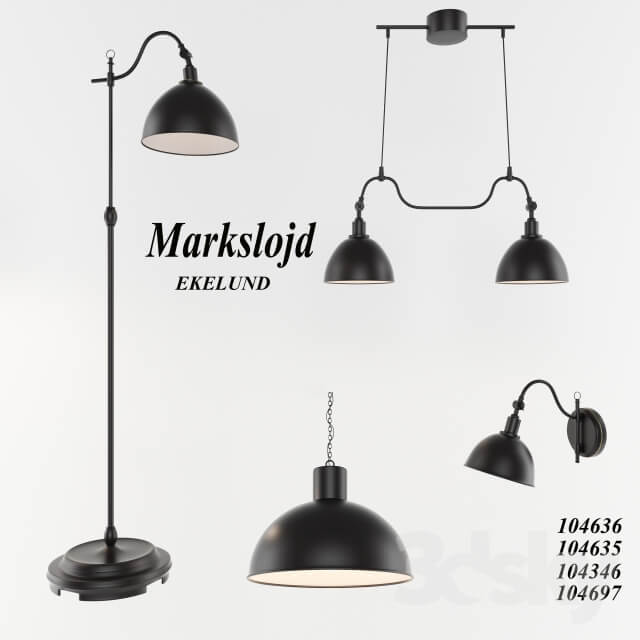 Set lamps Markslojd Ekelund Pendant light 3D Models