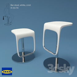Bar stool white crmt 