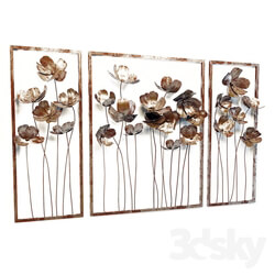 Uttermost Metal Tulips Wall Art Set 3 