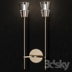 TORCHE DE VERRE DOUBLE SCONCE 