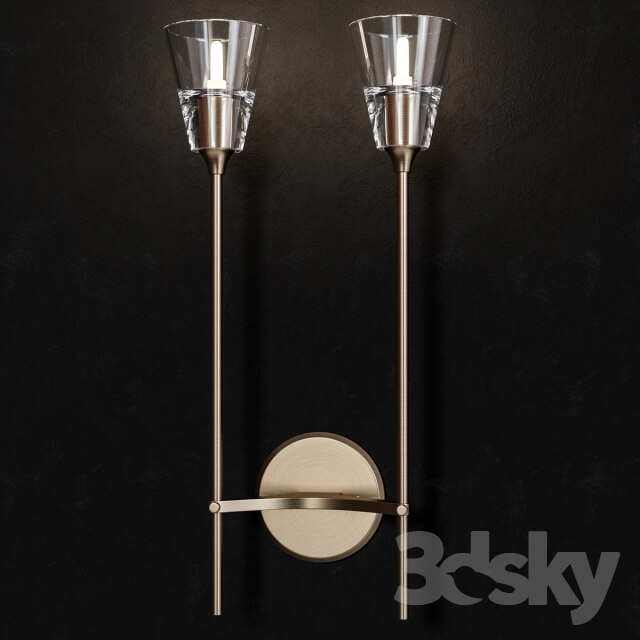 TORCHE DE VERRE DOUBLE SCONCE