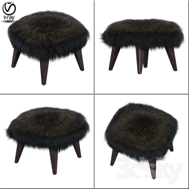 OTTO TIBETAN FUR CUBE OTTOMAN