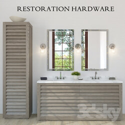 Restoration Hardware Grand Shutter vanity sink 2x  