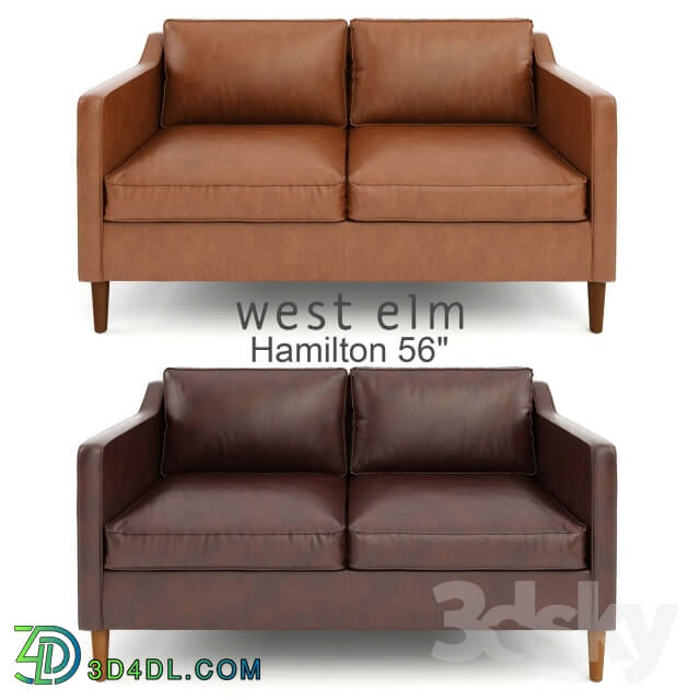 West Elm Hamilton Leather Sofa 56
