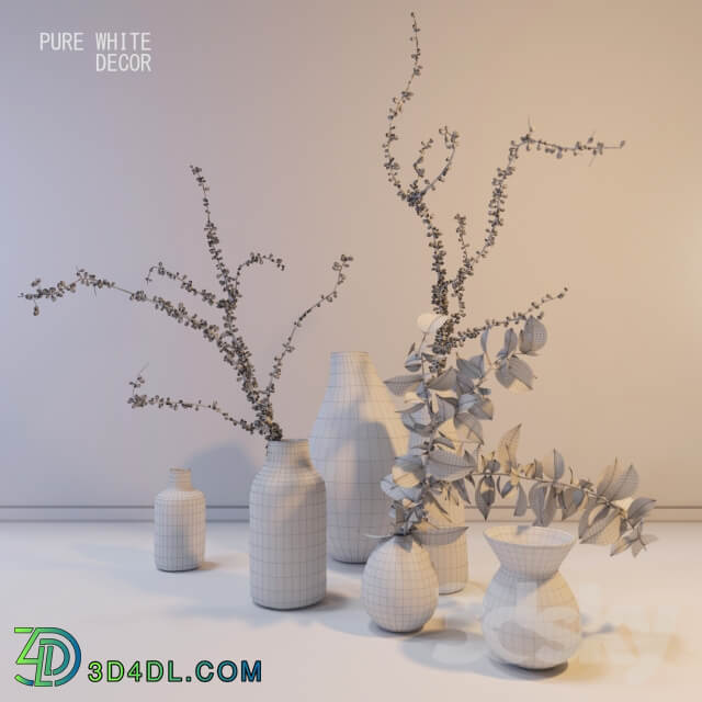 Plant Pure White Ceramic Vases