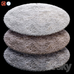 Round fluffy carpet 