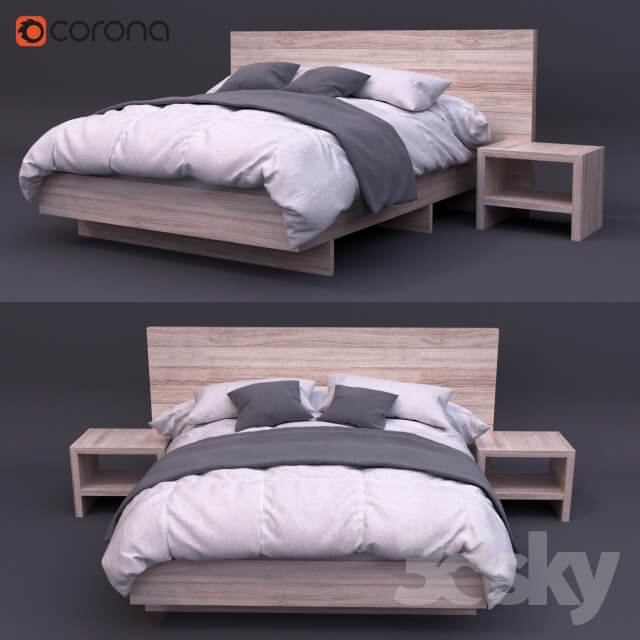 Bed soft rustic bed
