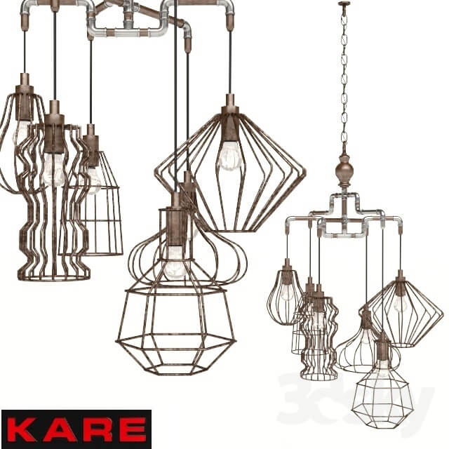 Kare Pendant Lamp Pipeline Wire 6lite