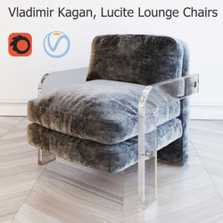 Vladimir Kagan Lucite Lounge Chairs 