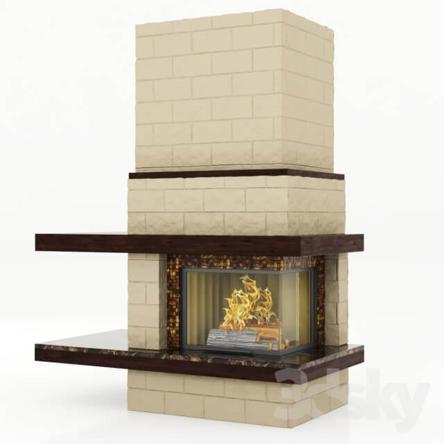 contemporary corner fireplace