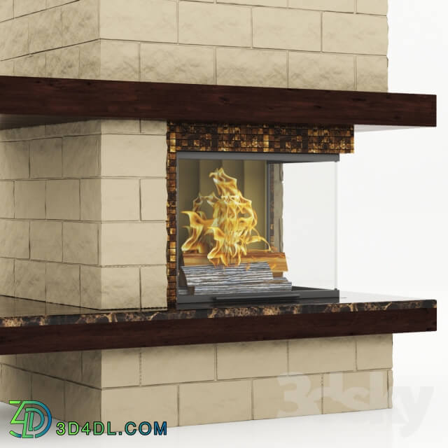 contemporary corner fireplace