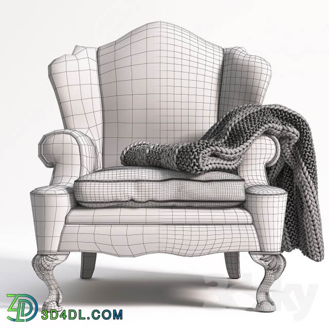 Chair with a plaid