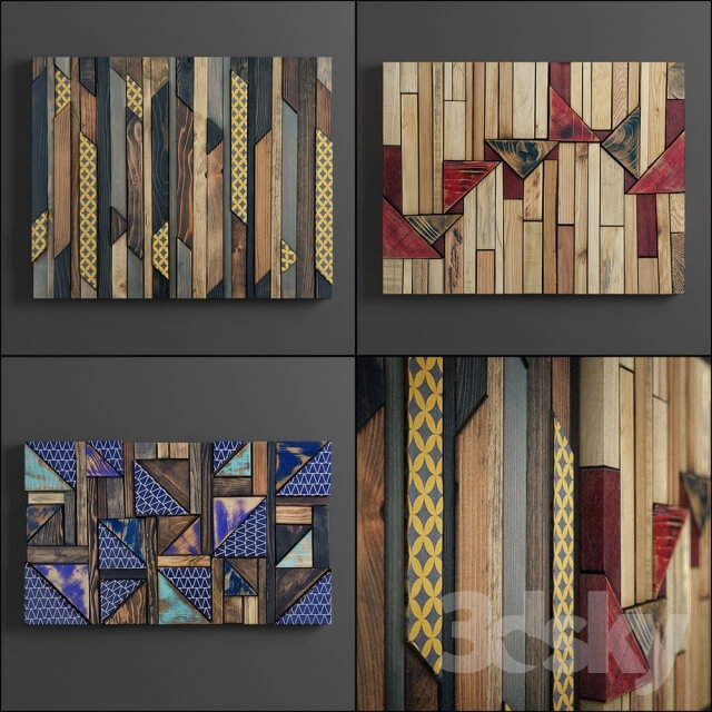 panel wood art 02 Other decorative objects 3D Models