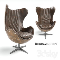 Regina Andrew Home Java Leather and Brass Egg Chair 