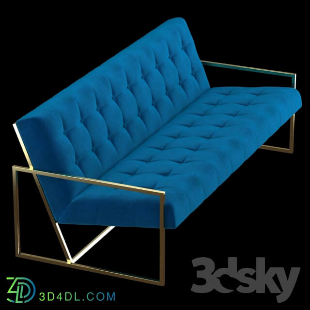 Navy Velvet Apartment Sofa