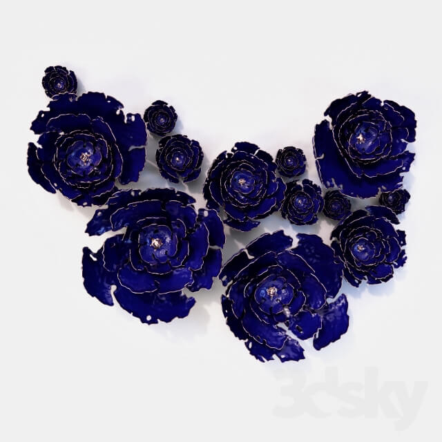 Other decorative objects Wall decoration ceramic peony flowers