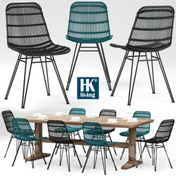 Table Chair Table and chairs HKliving Rotan Stoel 