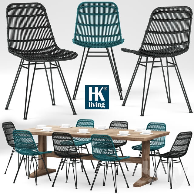 Table Chair Table and chairs HKliving Rotan Stoel