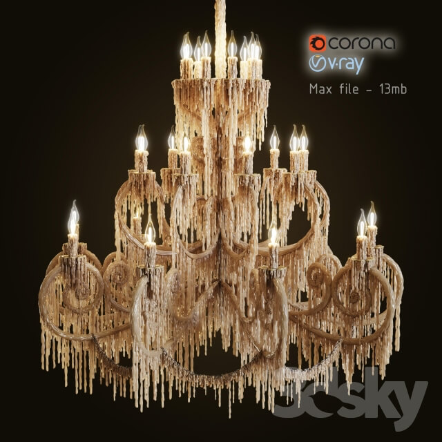 Chandelier bathed in wax Pendant light 3D Models