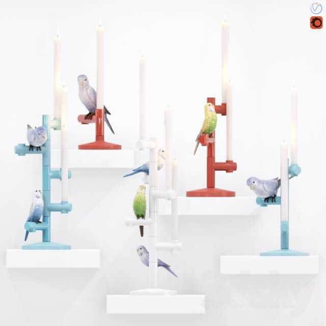 Candlesticks quot The Parrot Party quot 