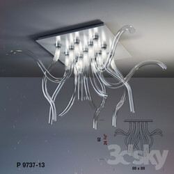 Set of 2 lamps PANZERI WAVE Ceiling lamp 3D Models 