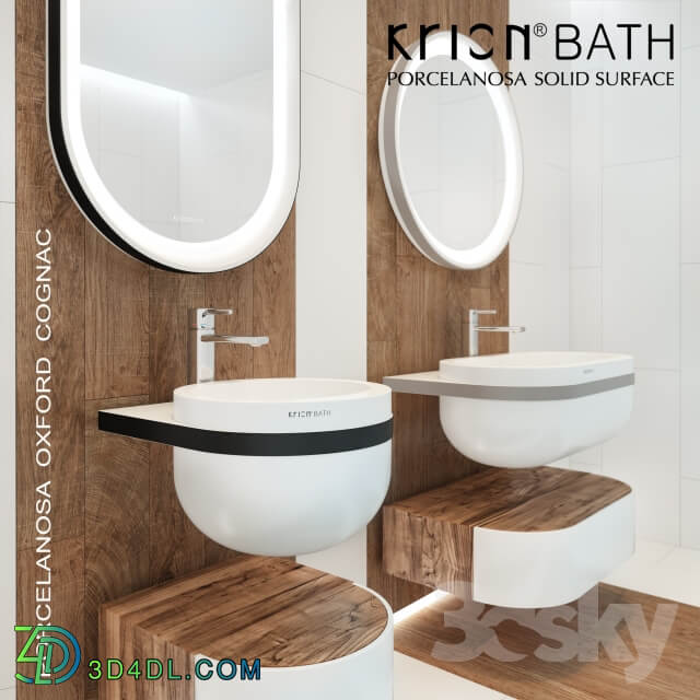 Rorcelanosa Krion bath Aro. Rorcelanosa Oxford Cognac.